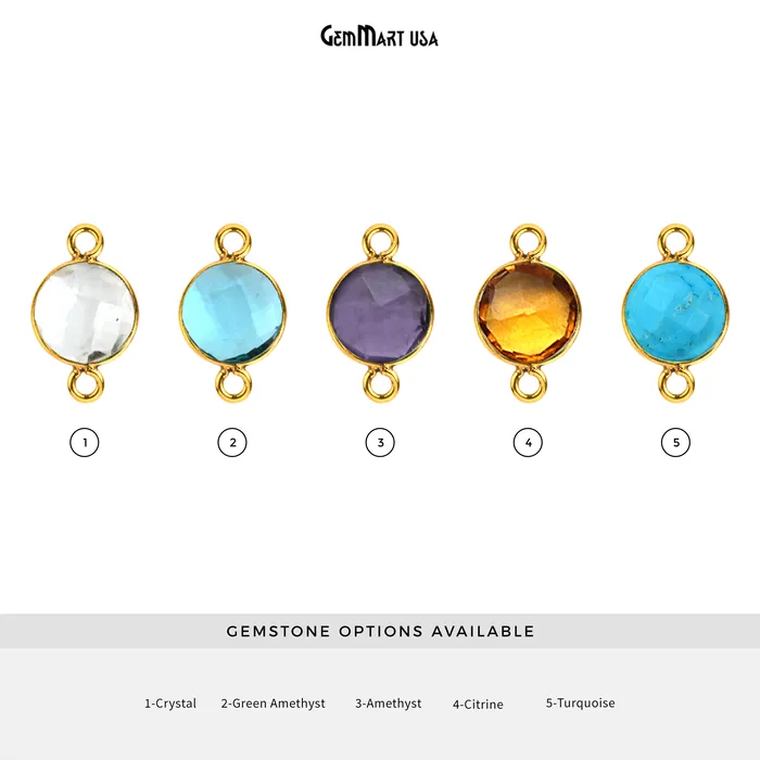GemmartUSA Rings Round 6mm Gold Double Bail Gemstone Connector GemmartUSA Rings Round 6mm Gold Double Bail Gemstone Connector