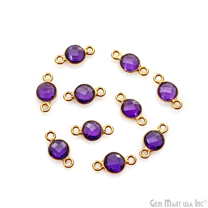 GemmartUSA Rings Round 6mm Gold Double Bail Gemstone Connector GemmartUSA Rings Round 6mm Gold Double Bail Gemstone Connector
