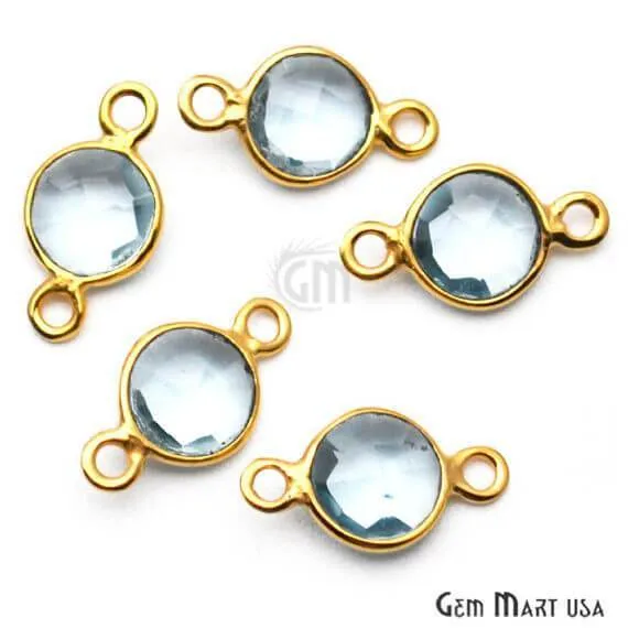 GemmartUSA Rings Round 6mm Gold Double Bail Gemstone Connector GemmartUSA Rings Round 6mm Gold Double Bail Gemstone Connector