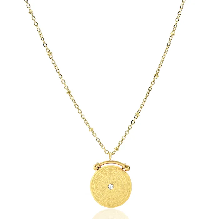 GOLD LONDON MEDALLION COIN LONG PENDANT NECKLACE Mai Dsire Necklaces