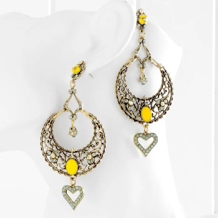 Gold Stone Hoop Earrings KK Interiors Earrings