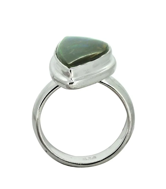 Green Ammolite Solid 925 Sterling Silver Ring YoTreasure Rings
