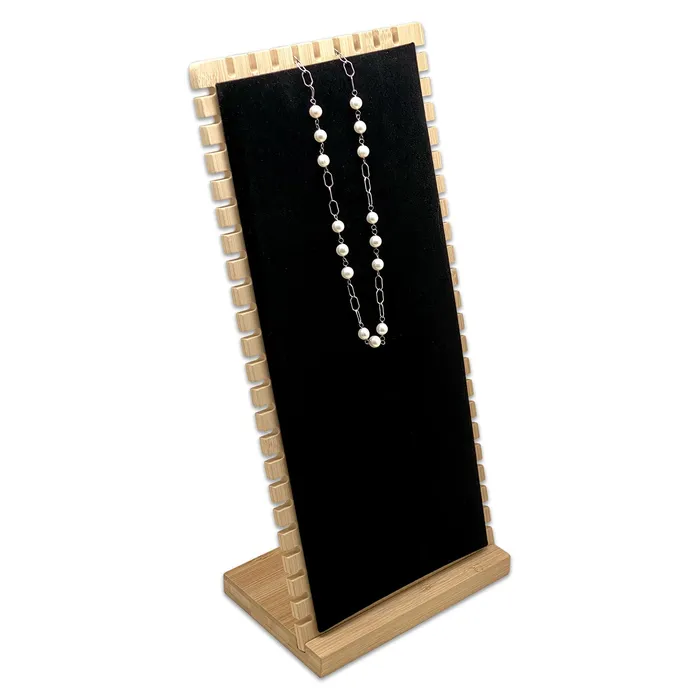 JPIDisplay Necklaces 37 x 18cm Black Velvet Bamboo Necklace Jewelry Display