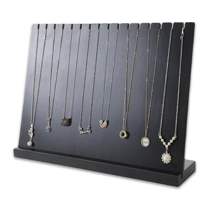 JPIDisplay Necklaces Black Wood Necklace Display Stand