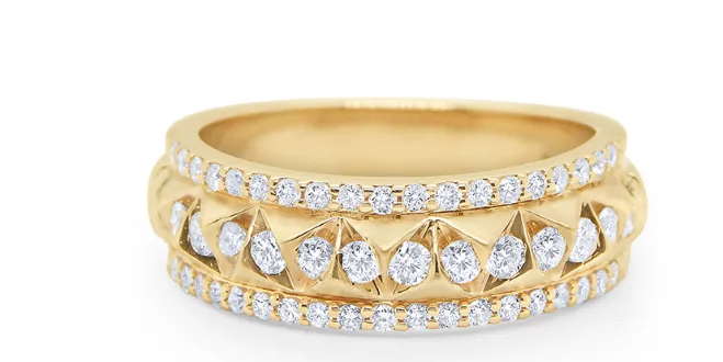 KC Designs Rings 14k Yellow Gold Diamond Spike Ring I8307