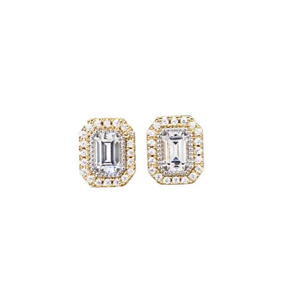 Kelly Waters Earrings Kelly Waters Gold Plated CZ Halo Stud Earrings SI6033