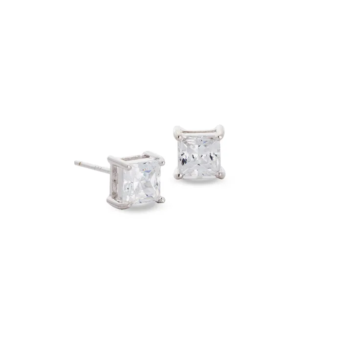 Kelly Waters Silver Princess Cut CZ Stud Earrings SI3409 Kelly Waters Earrings Kelly Waters Silver Princess Cut CZ Stud Earrings SI3409 Kelly Waters Earrings