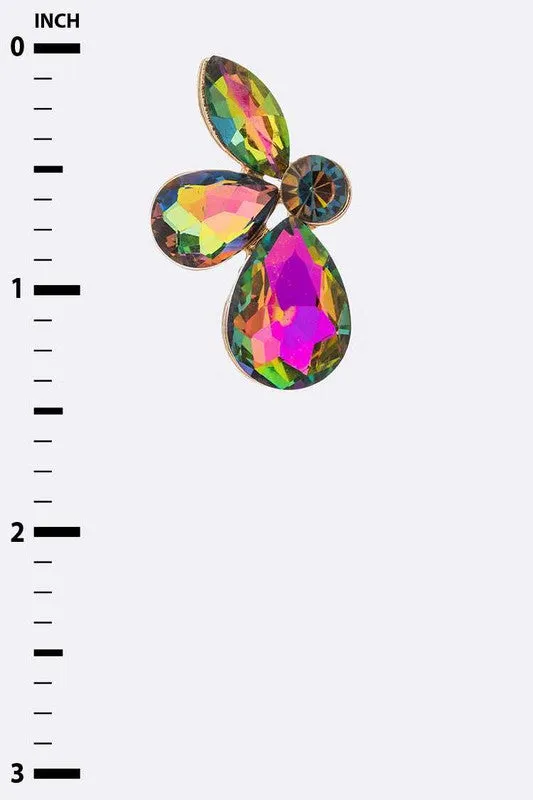 LA Jewelry Plaza Earrings Crystal Flower Statement Earrings