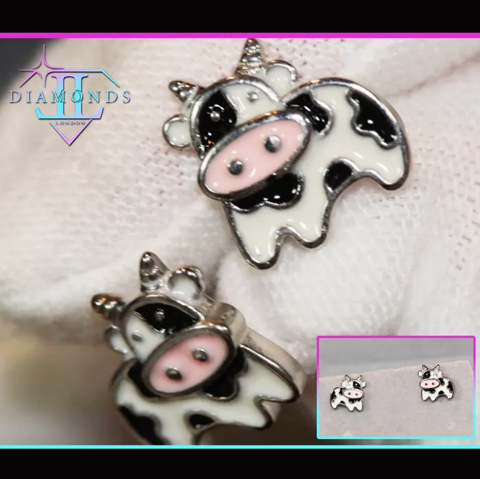 Lab Diamonds London Cute Ear Studs Cow Ear Studs Anime Jewellery Earrings
