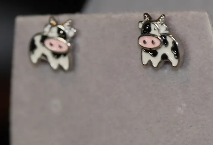 Lab Diamonds London Cute Ear Studs Cow Ear Studs Anime Jewellery Earrings