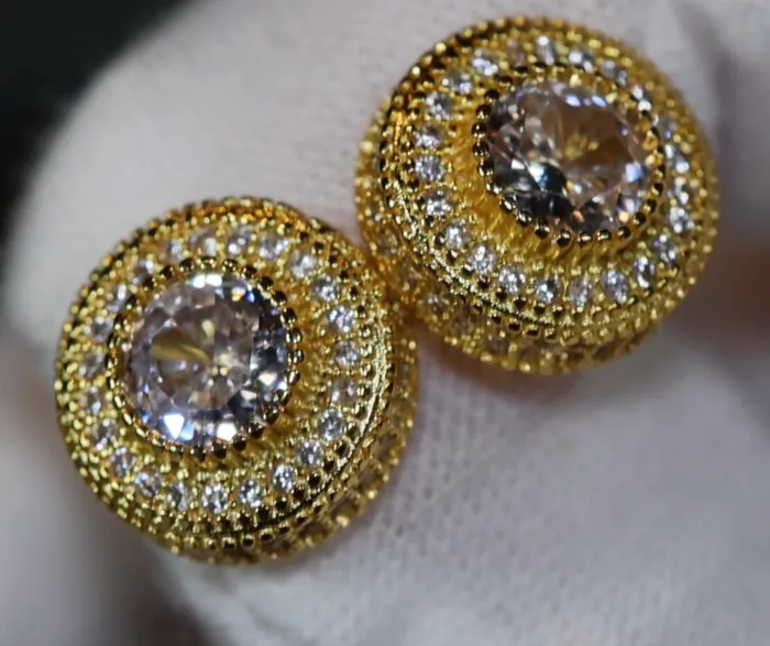 Lab Diamonds London Earrings Gold Iced Out Ear Studs