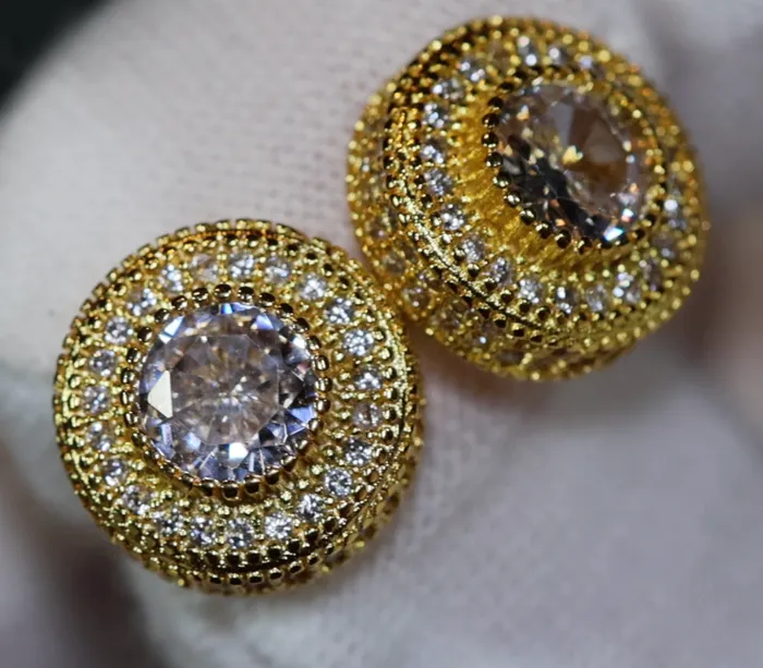 Lab Diamonds London Earrings Gold Iced Out Ear Studs