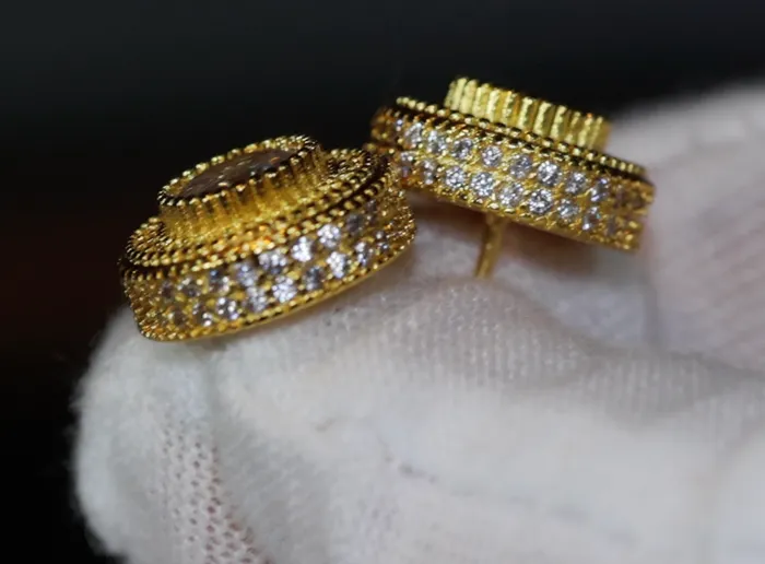 Lab Diamonds London Earrings Gold Iced Out Ear Studs