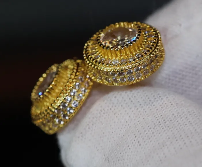 Lab Diamonds London Earrings Gold Iced Out Ear Studs