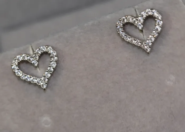 Lab Diamonds London Earrings Heart earrings with Diamonds Heart Ear Studs Womens Diamond Ear Studs Ear Studs