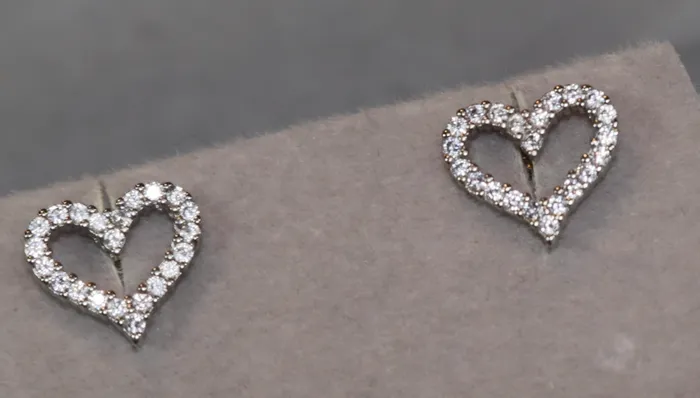 Lab Diamonds London Earrings Heart earrings with Diamonds Heart Ear Studs Womens Diamond Ear Studs Ear Studs
