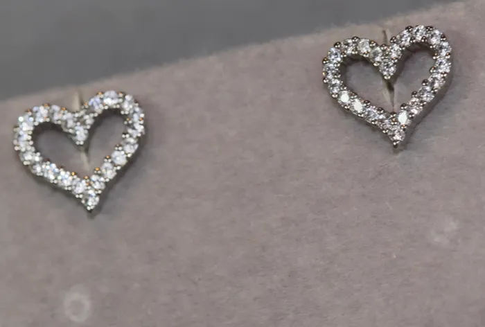 Lab Diamonds London Earrings Heart earrings with Diamonds Heart Ear Studs Womens Diamond Ear Studs Ear Studs