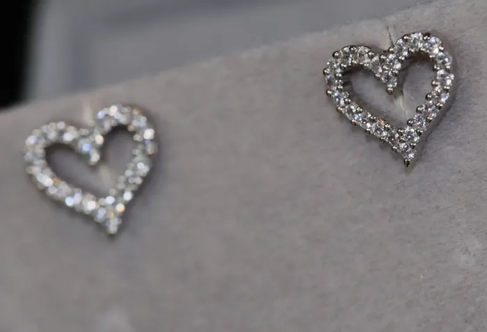 Lab Diamonds London Earrings Heart earrings with Diamonds Heart Ear Studs Womens Diamond Ear Studs Ear Studs