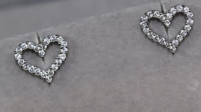 Lab Diamonds London Earrings Heart earrings with Diamonds Heart Ear Studs Womens Diamond Ear Studs Ear Studs