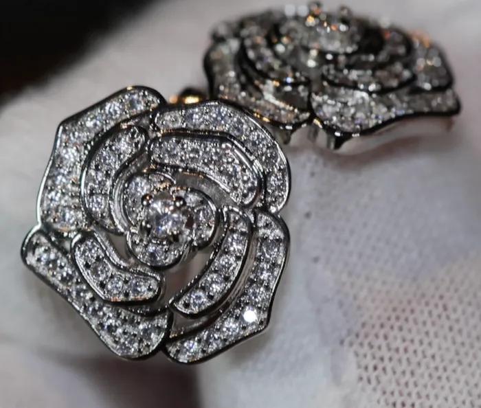 Lab Diamonds London Earrings Womens Diamond Ear Studs Diamond Flower Ear Studs