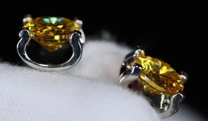 Lab Diamonds London Earrings Yellow Diamond Ear Studs Womens Earrings Yellow Diamond Earrings