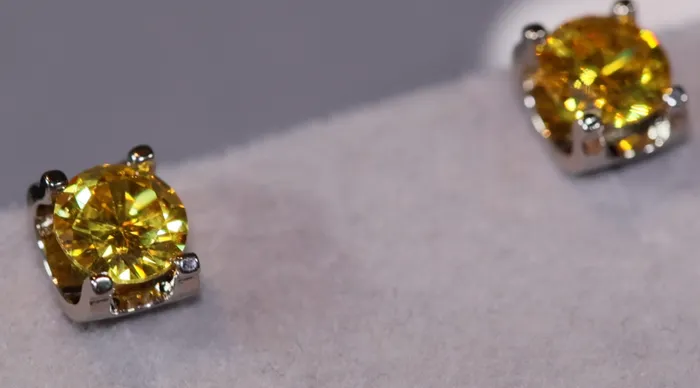 Lab Diamonds London Earrings Yellow Diamond Ear Studs Womens Earrings Yellow Diamond Earrings