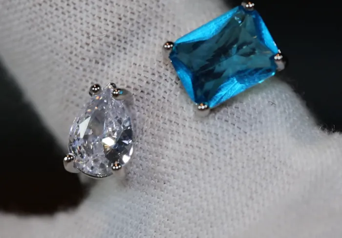 Lab Diamonds London Rings Aquamarine Blue Diamond Ring