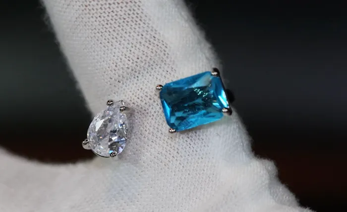 Lab Diamonds London Rings Aquamarine Blue Diamond Ring