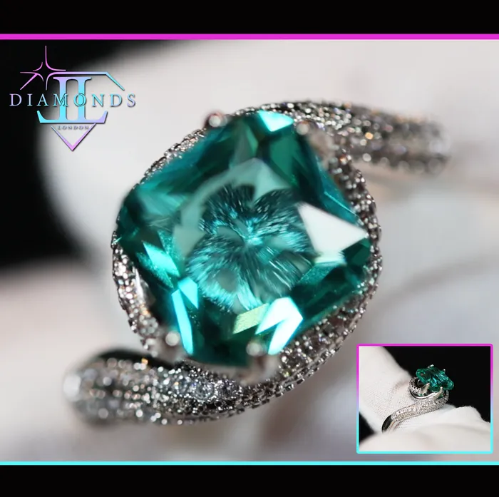 Lab Diamonds London Rings Green Diamond Ring