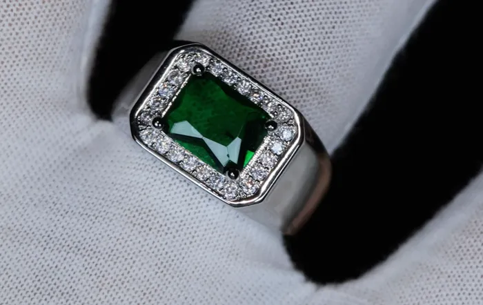 Lab Diamonds London Rings Mens Silver Green Diamond Ring Mens Emerald Green Diamond Ring