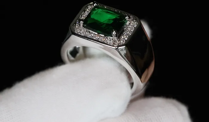 Lab Diamonds London Rings Mens Silver Green Diamond Ring Mens Emerald Green Diamond Ring