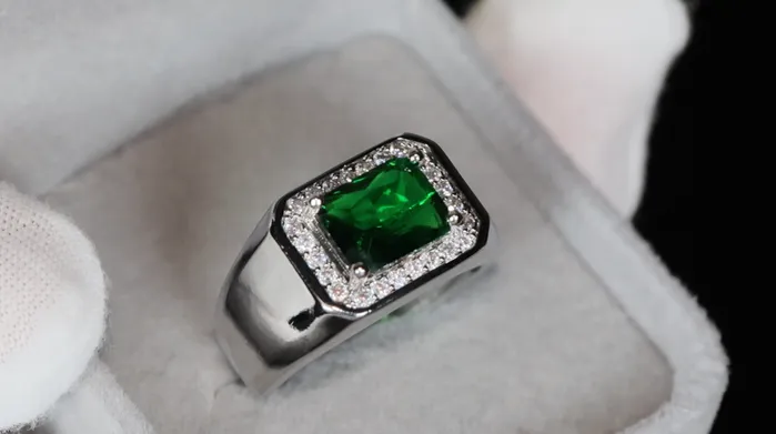 Lab Diamonds London Rings Mens Silver Green Diamond Ring Mens Emerald Green Diamond Ring