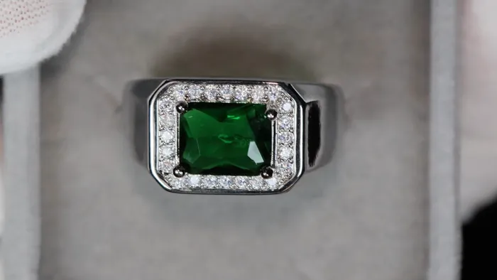 Lab Diamonds London Rings Mens Silver Green Diamond Ring Mens Emerald Green Diamond Ring
