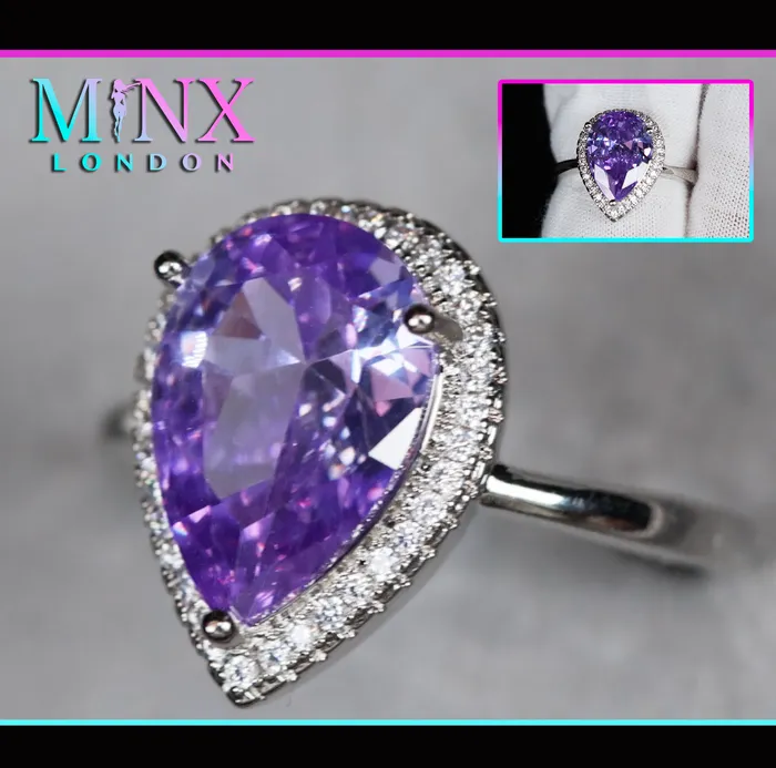Lab Diamonds London Rings Purple Pear Cut Diamond Ring Womens Purple Diamond Ring Lab Diamonds London Rings Purple Pear Cut Diamond Ring Womens Purple Diamond Ring