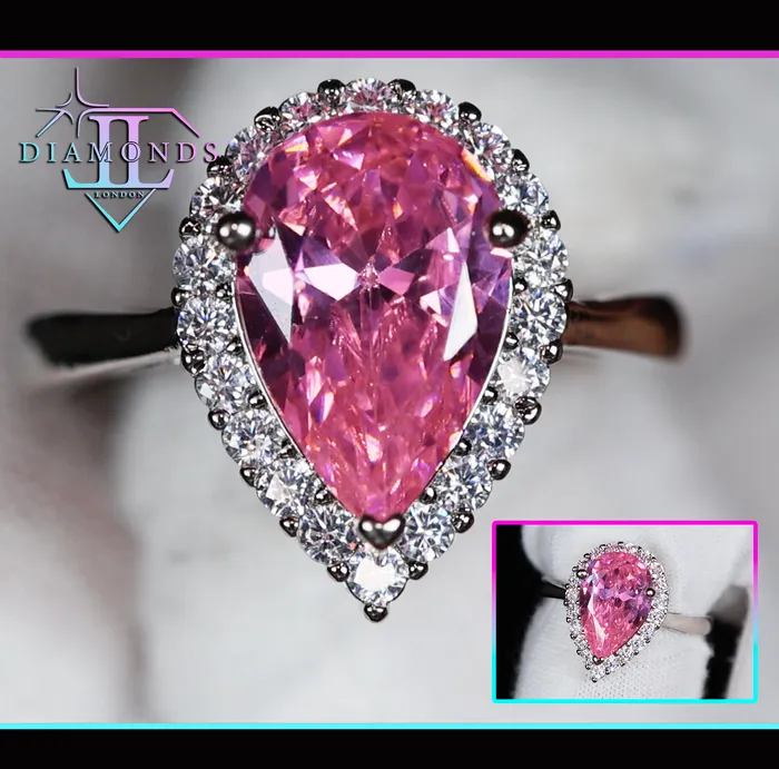 Lab Diamonds London Rings Womens Pink Diamond Ring Pink Pear Cut Diamond Ring Lab Diamonds London Rings Womens Pink Diamond Ring Pink Pear Cut Diamond Ring