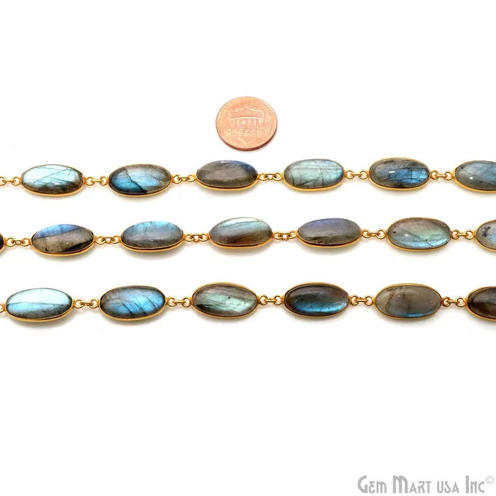 Labradorite Cabochon Oval 9x18mm Gold Plated Continuous Connector Chains GemMartUSA PreStyled Sets Labradorite Cabochon Oval 9x18mm Gold Plated Continuous Connector Chains GemMartUSA PreStyled Sets