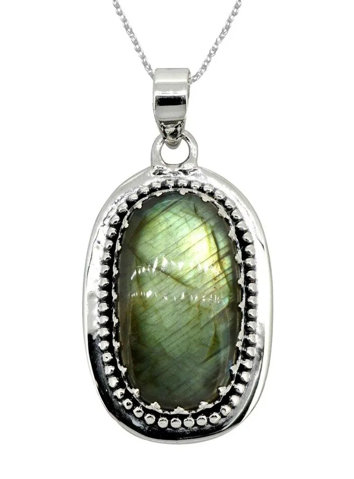 Labradorite Solid 925 Sterling Silver Pendant Silver Jewelry 1 34 YoTreasure Necklaces Labradorite Solid 925 Sterling Silver Pendant Silver Jewelry 1 34 YoTreasure Necklaces