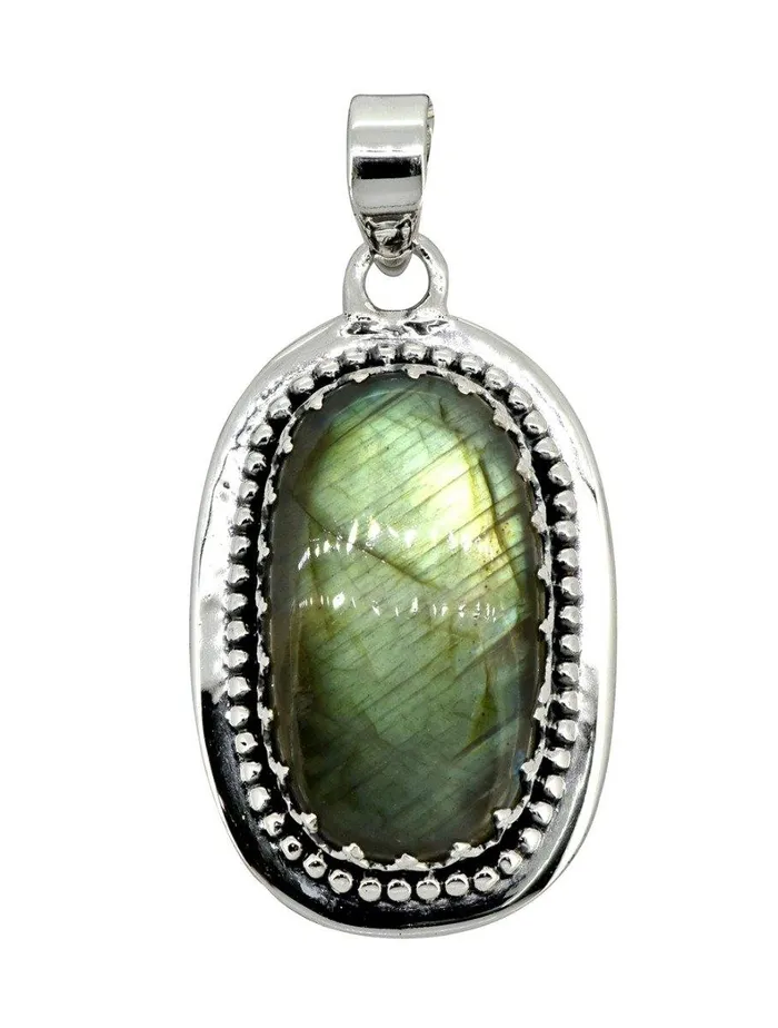 Labradorite Solid 925 Sterling Silver Pendant Silver Jewelry 1 34 YoTreasure Necklaces