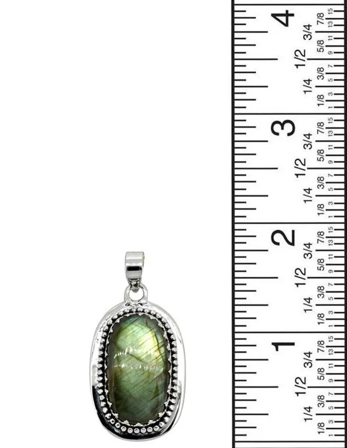 Labradorite Solid 925 Sterling Silver Pendant Silver Jewelry 1 34 YoTreasure Necklaces