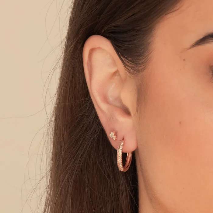 Large Sapphire Pave Hoop Earrings Camile Stone Earrings