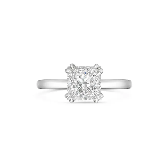 LEOS PERFECT SOLITAIRE SETTING princess cut white gold LEO MATHILD Rings