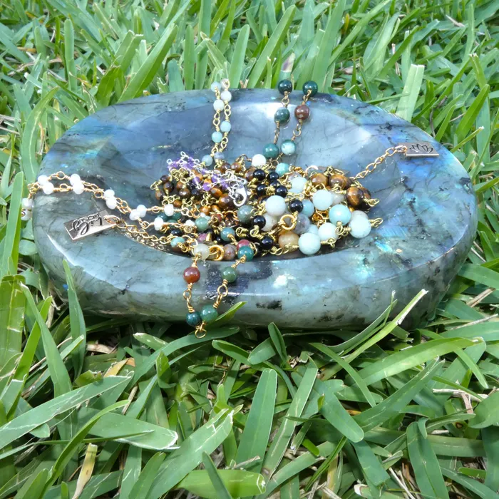Lily Rose Jewelry Minimalist Indian Agate 4mm Beaded Rosary Chain Wire Wrapped Choker 12 2 Gold Necklace Necklaces