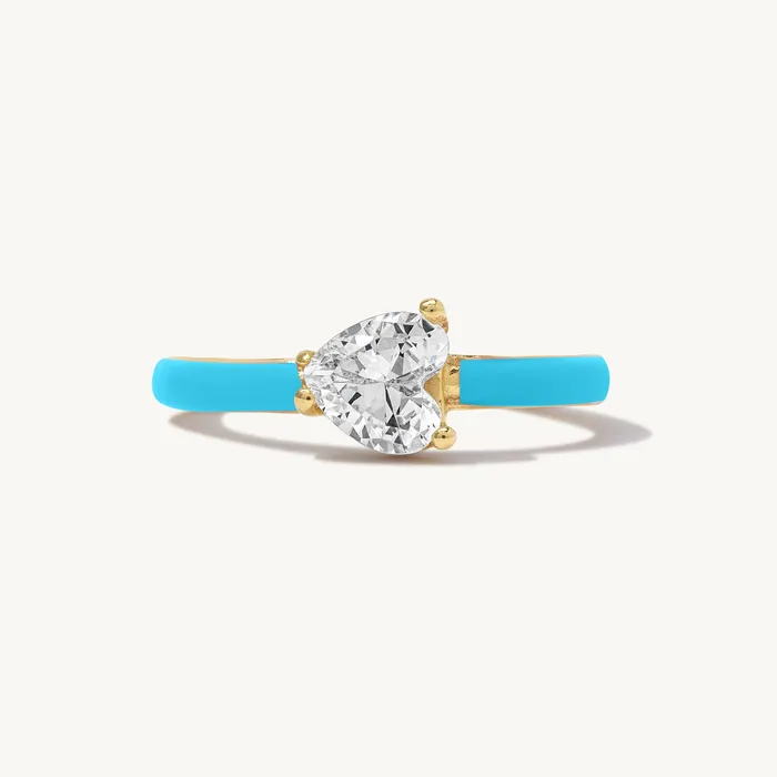 Maddalena Enamel Heart Ring Ideaure Jewelry Rings