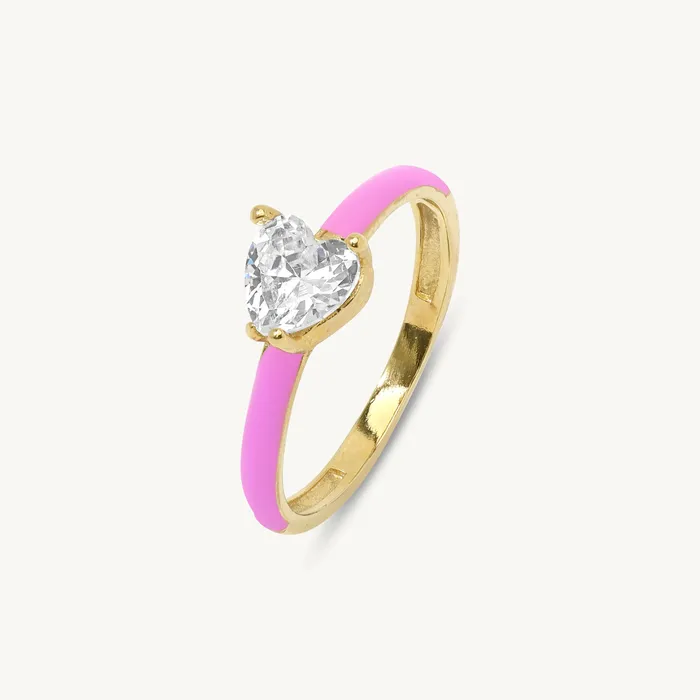 Maddalena Enamel Heart Ring Ideaure Jewelry Rings