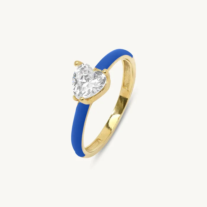Maddalena Enamel Heart Ring Ideaure Jewelry Rings