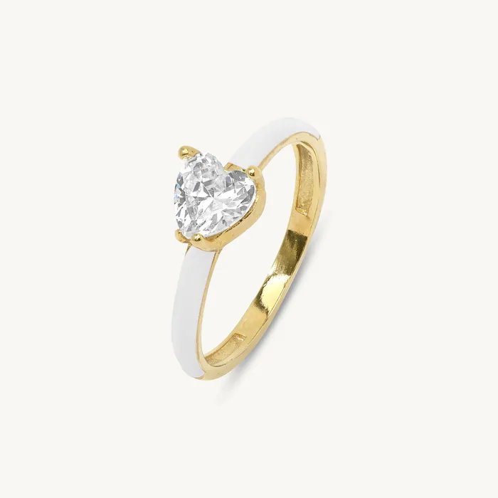Maddalena Enamel Heart Ring Ideaure Jewelry Rings