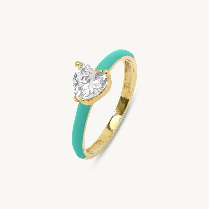 Maddalena Enamel Heart Ring Ideaure Jewelry Rings
