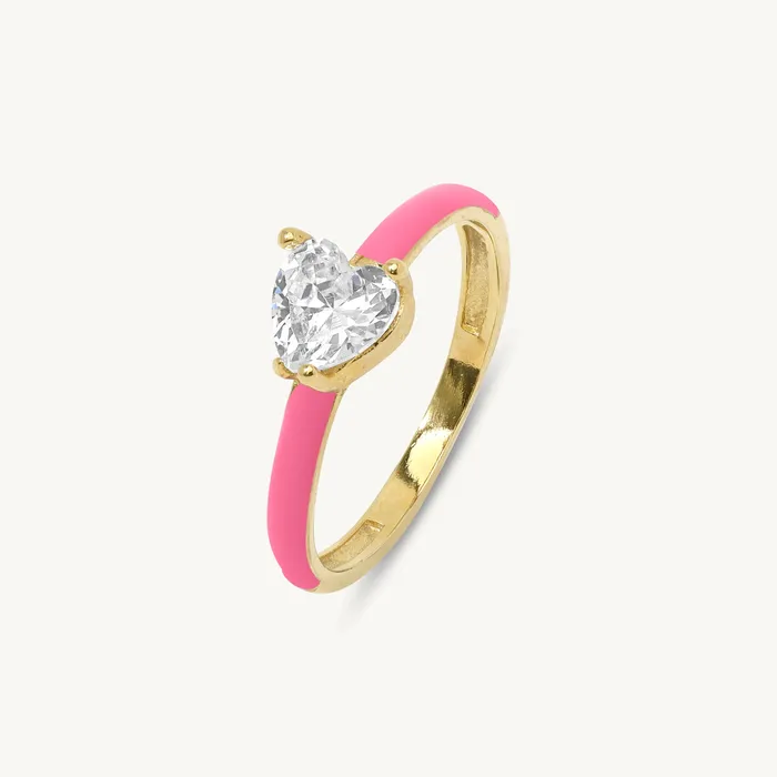 Maddalena Enamel Heart Ring Ideaure Jewelry Rings
