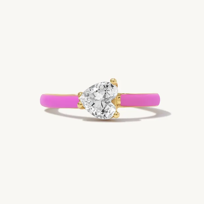 Maddalena Enamel Heart Ring Ideaure Jewelry Rings