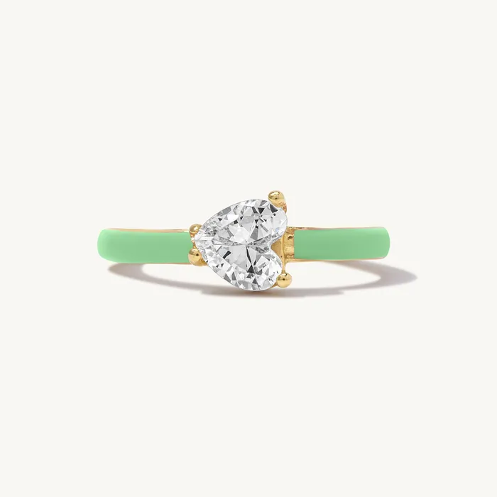 Maddalena Enamel Heart Ring Ideaure Jewelry Rings